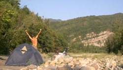 Foto: Camping nos vales.