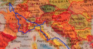 mapa percurso europa