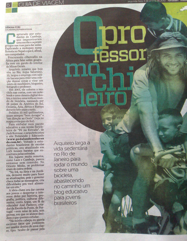 Folha de São Paulo – O professor mochileiro